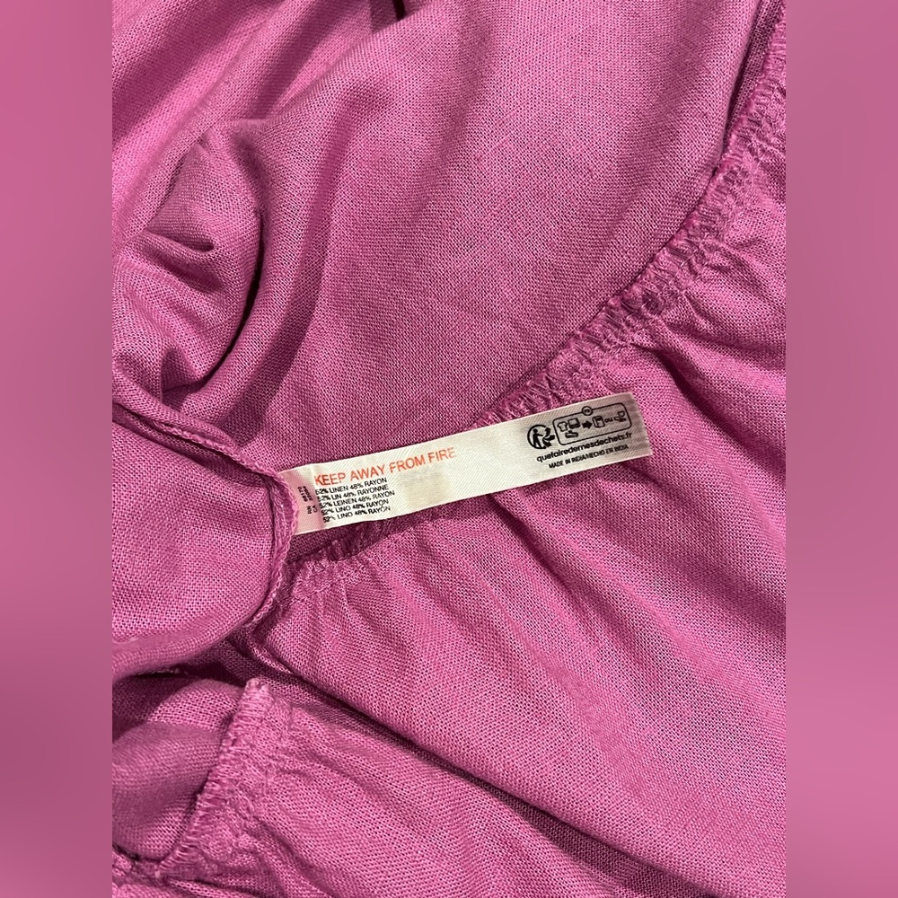 NWOT FREE PEOPLE Dress Womens Lush Life Linen Strapless Midi Opera Mauve Size S - Picture 14 of 16